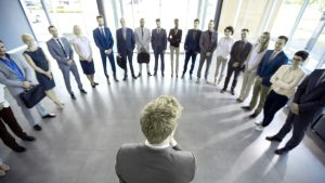 Leader taking a stand